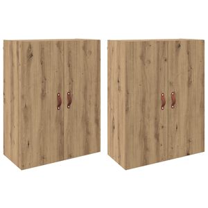 vidaXL Стенно шкафче 2 pcs Дъб 69,5 x 34 x 90 см Инженерно дърво