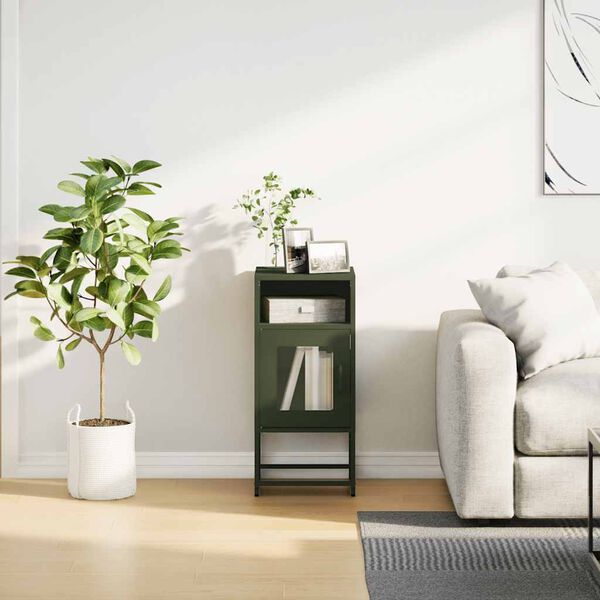 vidaXL Нощно шкафче маслиненозелено 36x39x78 cm