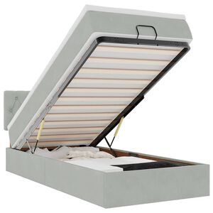 vidaXL Османска легло с матрак, светлосиво, 80x200 см, кадифе