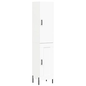 vidaXL Висок шкаф, бял, 34,5x34x180 см, инженерно дърво