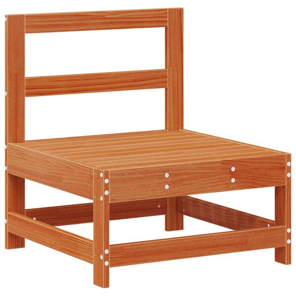 vidaXL Градинен среден диван Масивна боровина Восъчен Кафяв