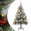 vidaXL С изкуствено коледно дърво Зелен и бял 150 cm