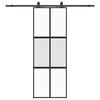 vidaXL Плъзгаща се врата с комплект обков Черно 76x205 cm