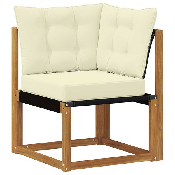 vidaXL Комплект дивани за открито 5 pcs Естествено и черно