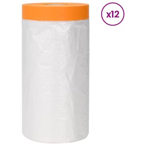 vidaXL Калъф за прах с лепилна лента 12 бр. Прозрачен 110 x 3300 см