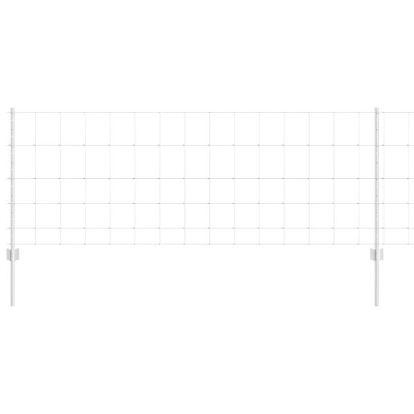 vidaXL Ограда с пост Сребрист 0,8 x 25 m Стомана