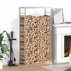 vidaXL Стойка за дърва за огрев, 80x28x154 см, неръждаема стомана