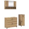 vidaXL Комплект мебели за баня 3 бр. Дъб 76,5 x 35 x 64 см