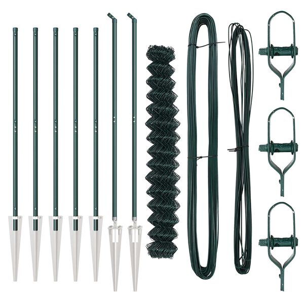 vidaXL Стълб за ограда. Зелен 10 x 1,6 м (60 x 60 мм мрежа)