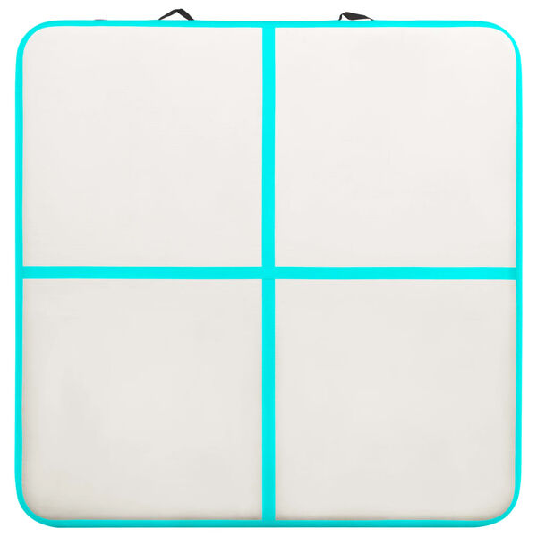 vidaXL Надуваем дюшек за гимнастика с помпа, 200x200x20 см, PVC, зелен