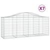 vidaXL Габионни кошници арка 7 бр 200x50x80/100 см поцинковано желязо