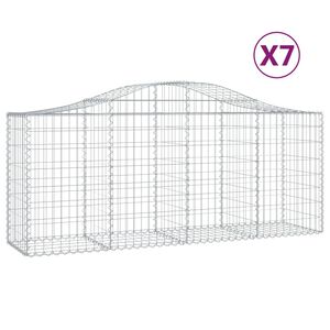 vidaXL Габионни кошници арка 7 бр 200x50x80/100 см поцинковано желязо
