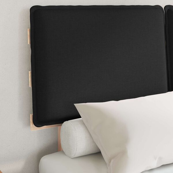 vidaXL Леглова рамка с тапицирана гръбна част Черно 120 x 200 cm