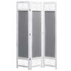 vidaXL Параван за стая, 3 панела, сив, 105x165 cм, текстил