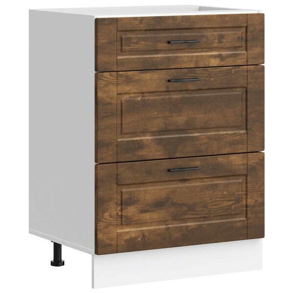 vidaXL Кухненски шкаф Porto, опушен дъб, инженерно дърво