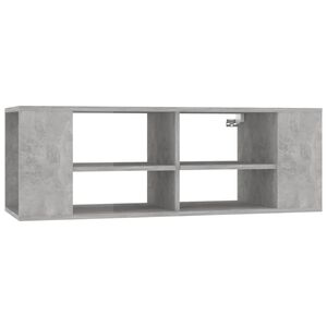 vidaXL ТВ шкаф за стенен монтаж, бетонно сив, 102x35x35 см
