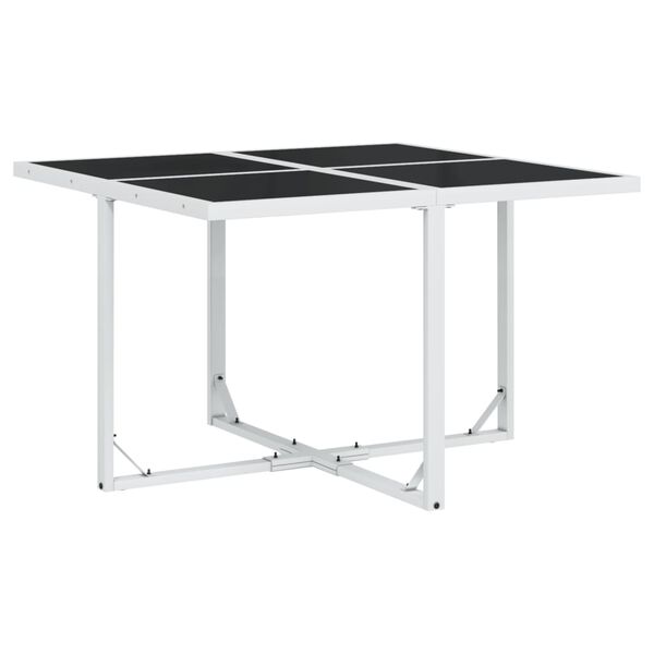 vidaXL Градински комплект от 9 части, с възглавници, бял, текстилен