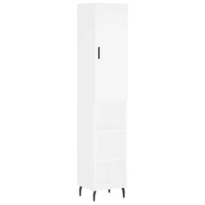 vidaXL Висок шкаф, бял, 34,5x34x180 см, инженерно дърво