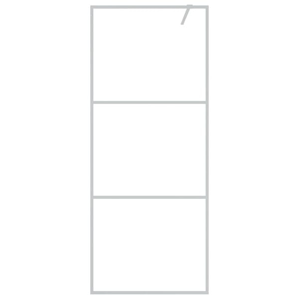 vidaXL Параван за баня, сребрист, 80x195 см, прозрачно ESG стъкло