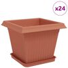 vidaXL Саксии за растения 24 бр. Червено тухла Пластмаса