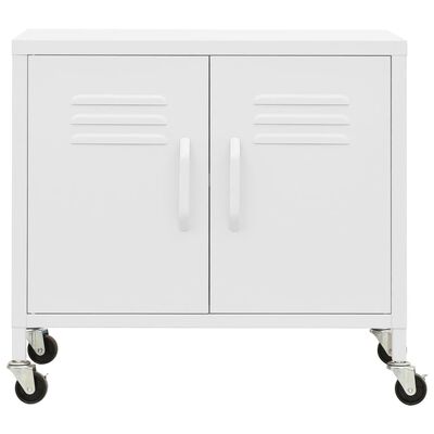 vidaXL Шкаф за съхранение, бял, 60x35x56 см, стомана