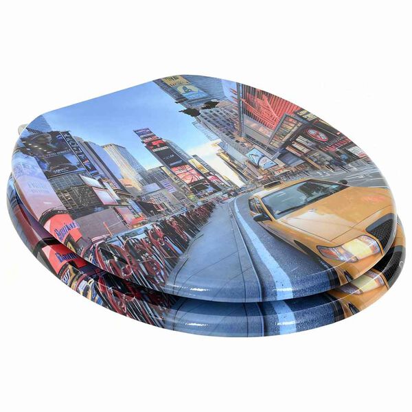 vidaXL Тоалетна седалка Многоцветен 44 x 38 см ПДЧ