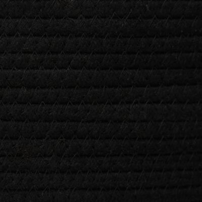 vidaXL Кош за съхранение с капак черно и бежово Ø37x50 см памук