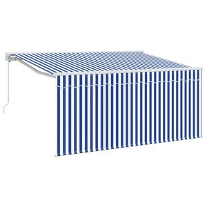 vidaXL Сгъваем навес Синьо и бяло 300 x 200 cm Полиестер и алуминий