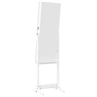 vidaXL Огледален шкаф за бижута, свободностоящ, бял, 42x38x152 см