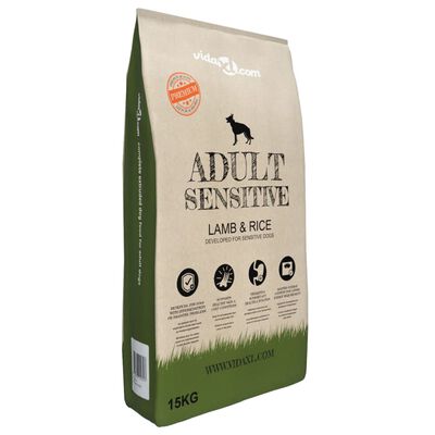 vidaXL Премиум храна за кучета Adult Sensitive Lamb &amp; Rice 2 бр 30 кг