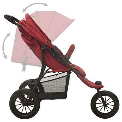 vidaXL Бебешка количка, червена, стомана
