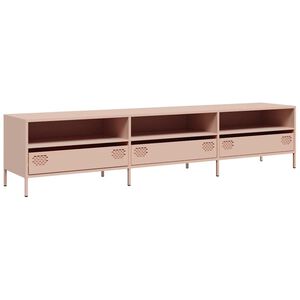 vidaXL ТВ шкаф, розов, 202x39x43,5 см, студеновалцувана стомана