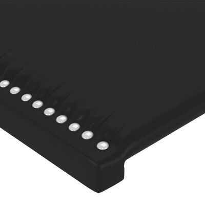 vidaXL LED горна табла за легло, черна, 183x16x118/128 см