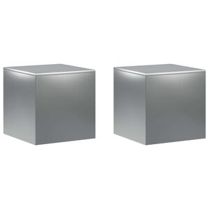 vidaXL Стойка за растения 2 pcs Сребристо 40 x 40 x 40 cm