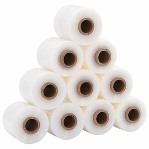vidaXL Стреч фолио с дръжка 10 бр. прозрачно 23 &micro;m 10 см x 150 м