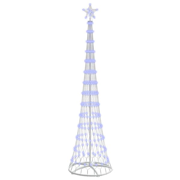 vidaXL LED Коледна Елха с поставка Синьо 70 х 70 х 250 см Метал