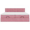 vidaXL Османска легло с матраци, розово, 180x200 см, кадифе
