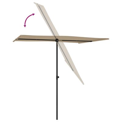 vidaXL Градински чадър с алуминиев прът, 2x1,5 м, таупе