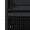 vidaXL Градински трапезен комплект възглавници 5 части черен полиратан