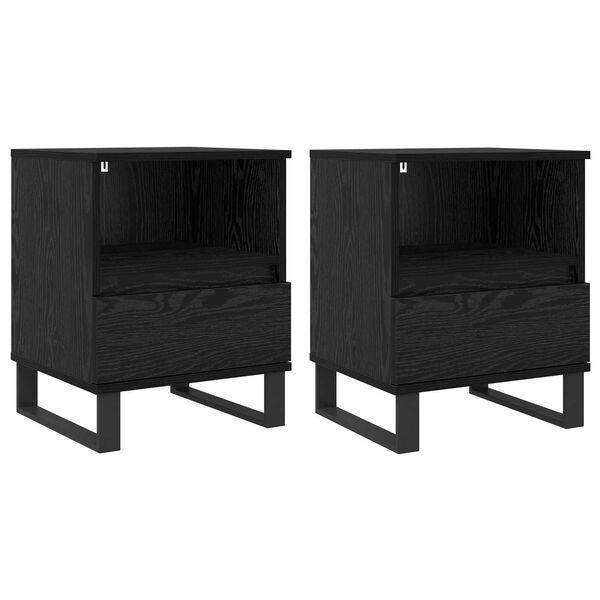 vidaXL Шкаф за легло Черния дъб 40 x 35 x 50 см Инженерно дърво