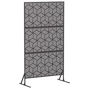 vidaXL Екран за уединение 100 x 50 x 180 см Стомана Черно