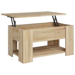 vidaXL Маса за кафе, дъб сонома, 79x49x41 см, инженерно дърво