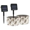 vidaXL Соларни лампички 2 бр 2х200 LED студено бяло за закрито/открито