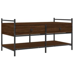 vidaXL Кафе маса, кафяв дъб, 99x50x50 см, инженерно дърво