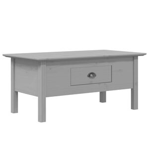 vidaXL Маса за кафе BODO, сива, 100x55x46 см, бор масив