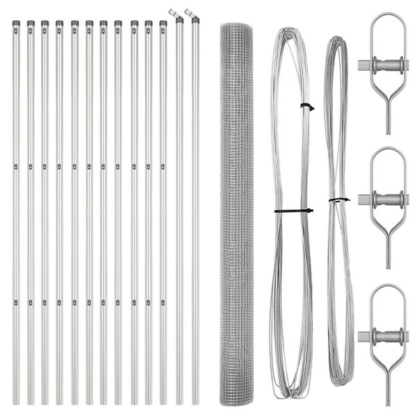 vidaXL Стълб за ограда. Сребрист 25 x 1,6 м (25 x 25 мм мрежа) Стомана