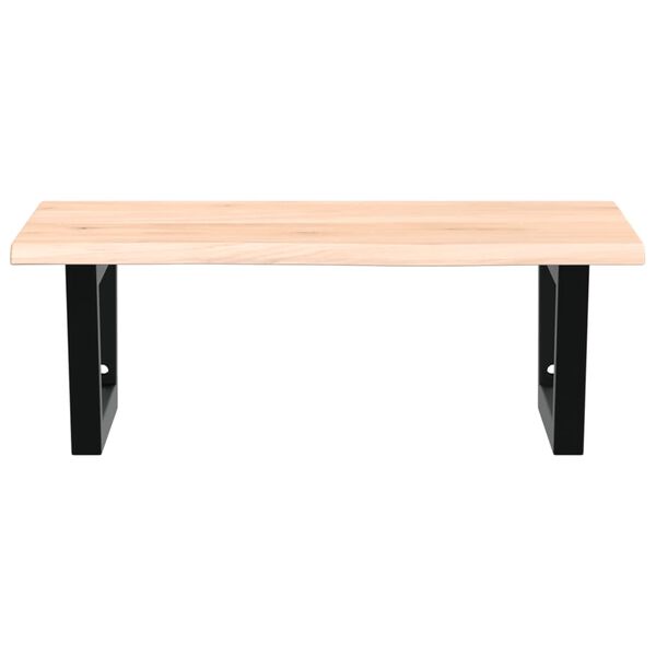 vidaXL Стенен рафт за мивка, стомана и масивно дърво дъб