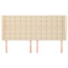 vidaXL Горна табла за легло с уши, кремава, 163x23x118/128 см, плат