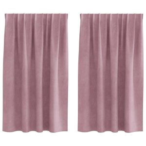 vidaXL Затъмняващи завеси 2 pcs Тъмен розов 140 x 140 cm Кадифе
