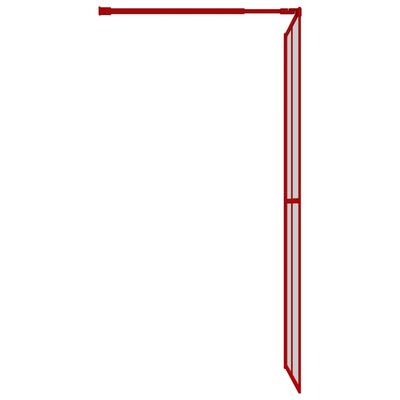 vidaXL Стена за душ с прозрачно ESG стъкло, червена, 80x195 см